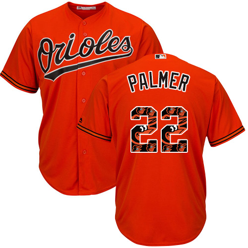 Men's Majestic Baltimore Orioles #22 Jim Palmer Authentic Orange Team Logo Fashion Cool Base MLB Jersey