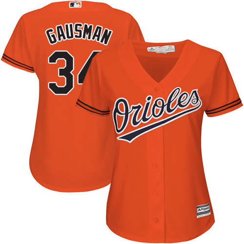 Women's Majestic Baltimore Orioles #39 Kevin Gausman Authentic Orange Alternate Cool Base MLB Jersey