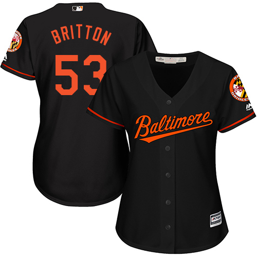 Women's Majestic Baltimore Orioles #53 Zach Britton Replica Black Alternate Cool Base MLB Jersey