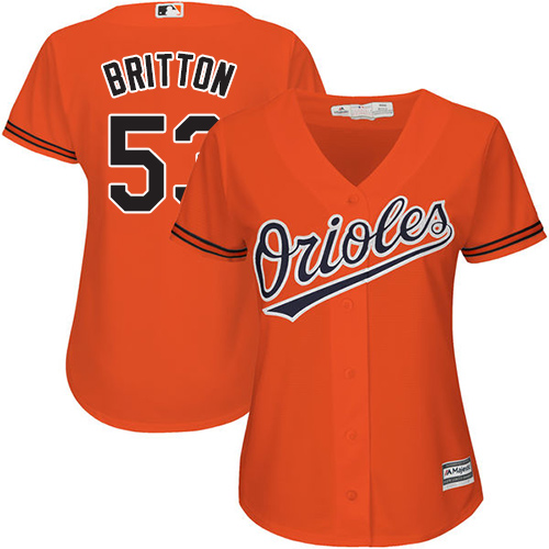 Women's Majestic Baltimore Orioles #53 Zach Britton Authentic Orange Alternate Cool Base MLB Jersey