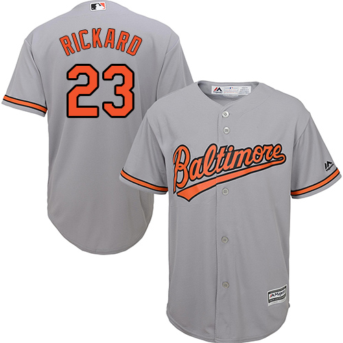 Youth Majestic Baltimore Orioles #23 Joey Rickard Authentic Grey Road Cool Base MLB Jersey