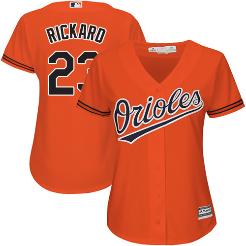Women's Majestic Baltimore Orioles #23 Joey Rickard Replica Orange Alternate Cool Base MLB Jersey