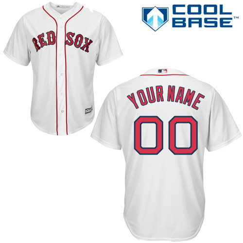 Men's Majestic Boston Red Sox Customized Replica White Home Cool Base MLB Jersey