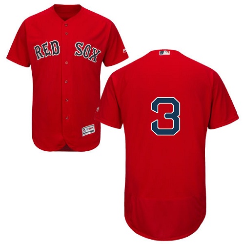 Men's Majestic Boston Red Sox #3 Babe Ruth Red Flexbase Authentic Collection MLB Jersey
