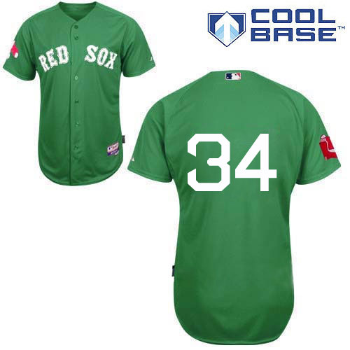 Men's Majestic Boston Red Sox #34 David Ortiz Replica Green Cool Base MLB Jersey