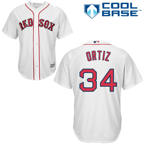 Youth Majestic Boston Red Sox #34 David Ortiz Authentic White Home Cool Base MLB Jersey