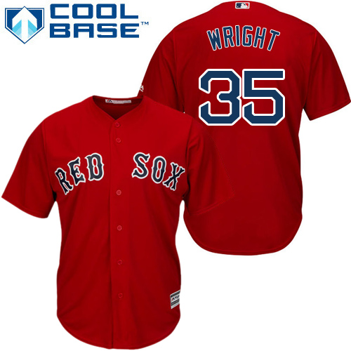 Youth Majestic Boston Red Sox #35 Steven Wright Authentic Red Alternate Home Cool Base MLB Jersey