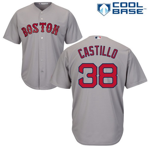 Youth Majestic Boston Red Sox #38 Rusney Castillo Authentic Grey Road Cool Base MLB Jersey