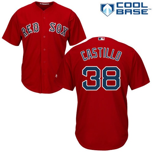Youth Majestic Boston Red Sox #38 Rusney Castillo Replica Red Alternate Home Cool Base MLB Jersey