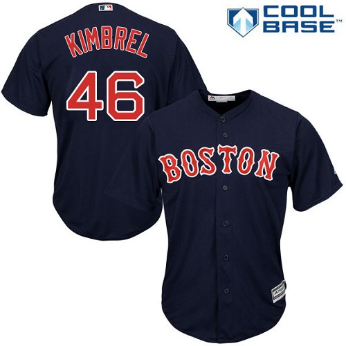 Youth Majestic Boston Red Sox #46 Craig Kimbrel Replica Navy Blue Alternate Road Cool Base MLB Jersey