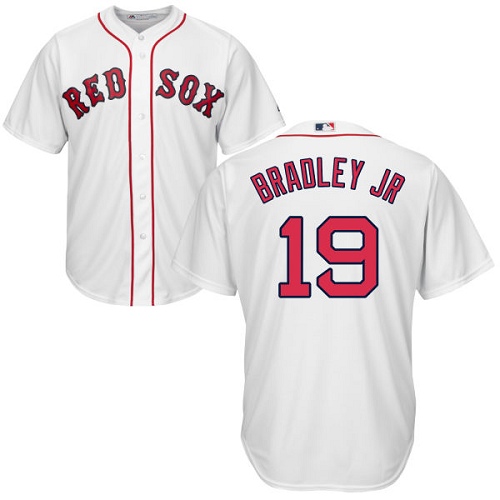 Youth Majestic Boston Red Sox #19 Jackie Bradley Jr Replica White Home Cool Base MLB Jersey
