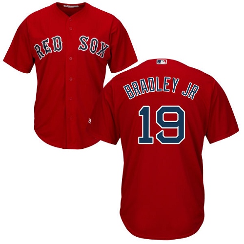 Youth Majestic Boston Red Sox #19 Jackie Bradley Jr Authentic Red Alternate Home Cool Base MLB Jersey