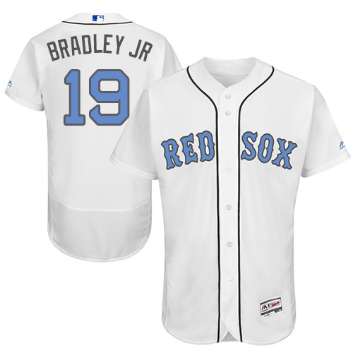 Men's Majestic Boston Red Sox #19 Jackie Bradley Jr Authentic White 2016 Father's Day Fashion Flex Base MLB Jersey