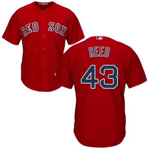 Youth Majestic Boston Red Sox #43 Addison Reed Authentic Red Alternate Home Cool Base MLB Jersey