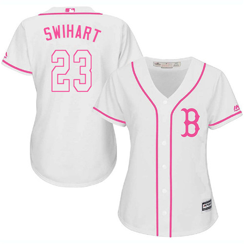 Women's Majestic Boston Red Sox #23 Blake Swihart Replica White Fashion MLB Jersey