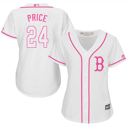 Women's Majestic Boston Red Sox #24 David Price Replica White Fashion MLB Jersey