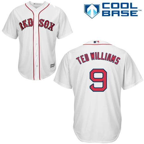 Men's Majestic Boston Red Sox #9 Ted Williams Replica White Home Cool Base MLB Jersey