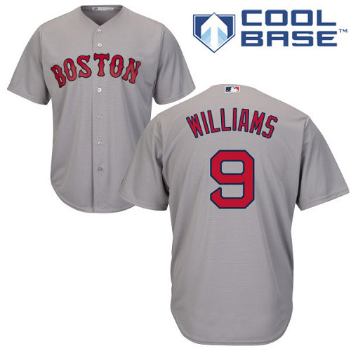 Men's Majestic Boston Red Sox #9 Ted Williams Replica Grey Road Cool Base MLB Jersey