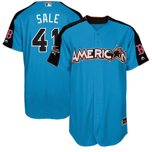 Men's Majestic Boston Red Sox #41 Chris Sale Authentic Blue American League 2017 MLB All-Star MLB Jersey