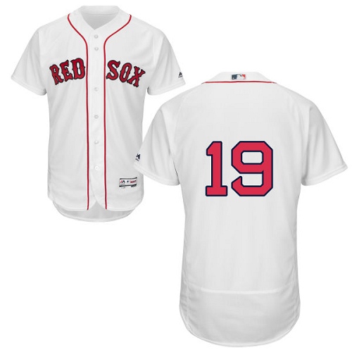 Men's Majestic Boston Red Sox #19 Fred Lynn Authentic White Home Cool Base MLB Jersey