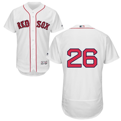 Men's Majestic Boston Red Sox #26 Wade Boggs Authentic White Home Cool Base MLB Jersey