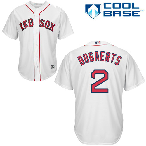 Men's Majestic Boston Red Sox #2 Xander Bogaerts Replica White Home Cool Base MLB Jersey