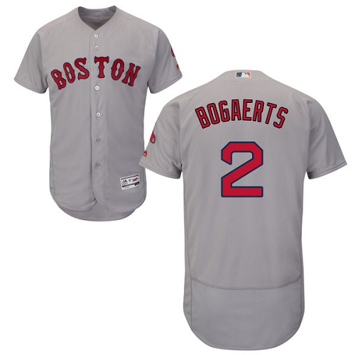 Men's Majestic Boston Red Sox #2 Xander Bogaerts Authentic Grey Road Cool Base MLB Jersey