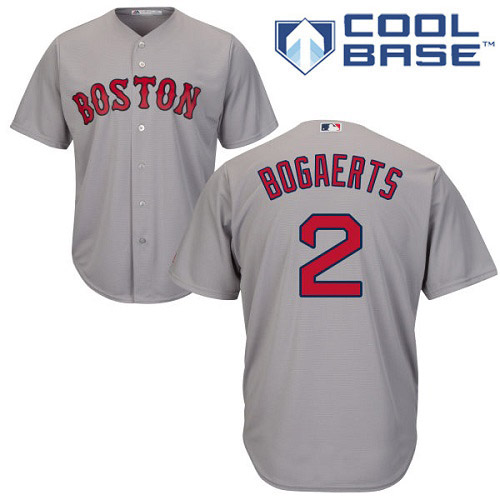 Men's Majestic Boston Red Sox #2 Xander Bogaerts Replica Grey Road Cool Base MLB Jersey