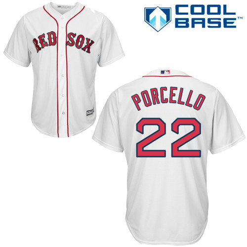 Men's Majestic Boston Red Sox #22 Rick Porcello Replica White Home Cool Base MLB Jersey