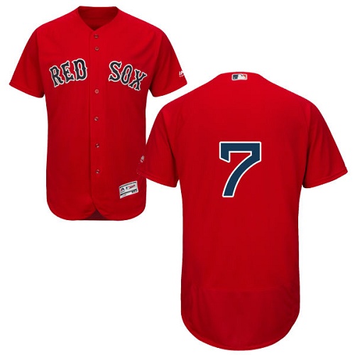 Men's Majestic Boston Red Sox #7 Christian Vazquez Red Flexbase Authentic Collection MLB Jersey