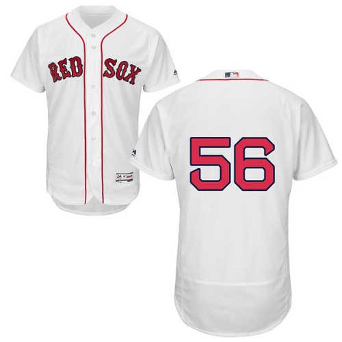 Men's Majestic Boston Red Sox #56 Joe Kelly White Flexbase Authentic Collection MLB Jersey
