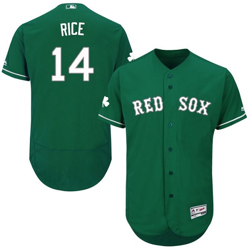 Men's Majestic Boston Red Sox #14 Jim Rice Green Celtic Flexbase Authentic Collection MLB Jersey