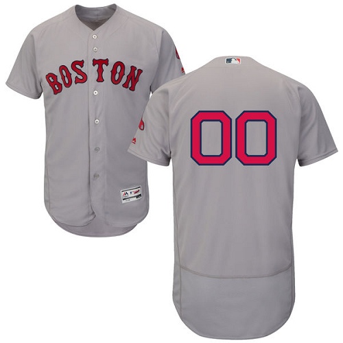 Men's Majestic Boston Red Sox Customized Grey Flexbase Authentic Collection MLB Jersey