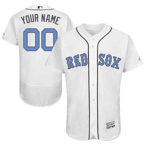 Men's Majestic Boston Red Sox Customized Authentic White 2016 Father's Day Fashion Flex Base MLB Jersey