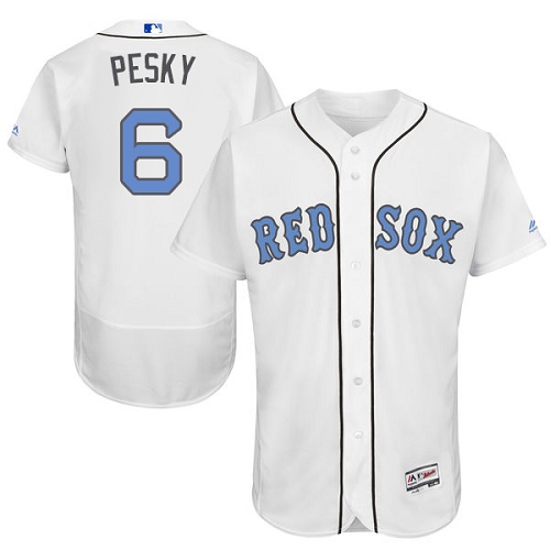 Men's Majestic Boston Red Sox #6 Johnny Pesky Authentic White 2016 Father's Day Fashion Flex Base MLB Jersey