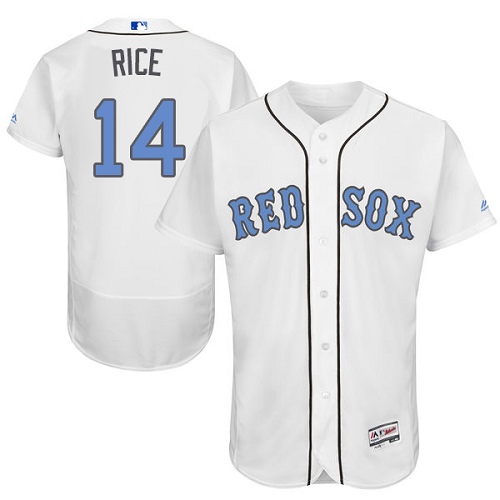 Men's Majestic Boston Red Sox #14 Jim Rice Authentic White 2016 Father's Day Fashion Flex Base MLB Jersey