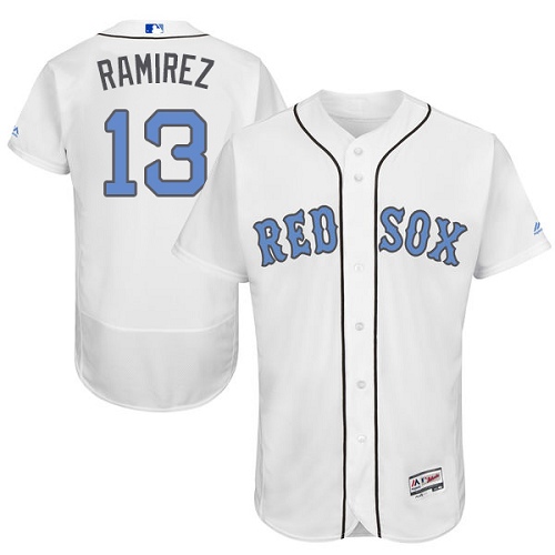 Men's Majestic Boston Red Sox #13 Hanley Ramirez Authentic White 2016 Father's Day Fashion Flex Base MLB Jersey