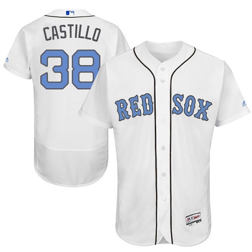 Men's Majestic Boston Red Sox #38 Rusney Castillo Authentic White 2016 Father's Day Fashion Flex Base MLB Jersey