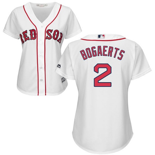 Women's Majestic Boston Red Sox #2 Xander Bogaerts Authentic White Home MLB Jersey