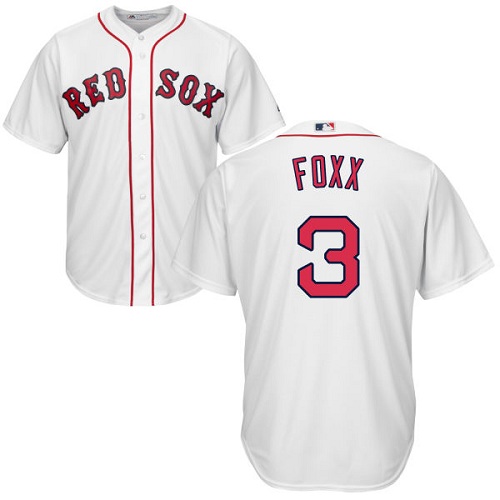 Youth Majestic Boston Red Sox #3 Jimmie Foxx Authentic White Home Cool Base MLB Jersey