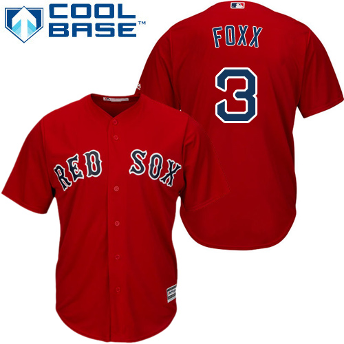 Youth Majestic Boston Red Sox #3 Jimmie Foxx Replica Red Alternate Home Cool Base MLB Jersey
