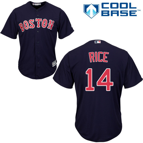 Youth Majestic Boston Red Sox #14 Jim Rice Authentic Navy Blue Alternate Road Cool Base MLB Jersey