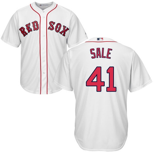 Youth Majestic Boston Red Sox #41 Chris Sale Authentic White Home Cool Base MLB Jersey