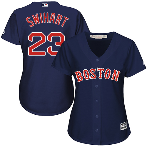 Women's Majestic Boston Red Sox #23 Blake Swihart Authentic Navy Blue Alternate Road MLB Jersey