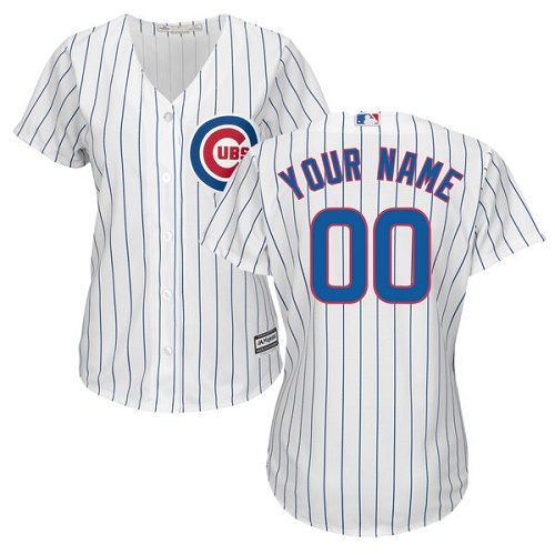 Women's Majestic Chicago Cubs Customized Authentic White Home Cool Base MLB Jersey