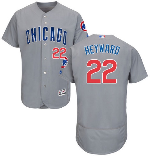 Men's Majestic Chicago Cubs #22 Jason Heyward Authentic Grey Road Cool Base MLB Jersey
