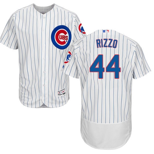 Men's Majestic Chicago Cubs #44 Anthony Rizzo Authentic White Home Cool Base MLB Jersey