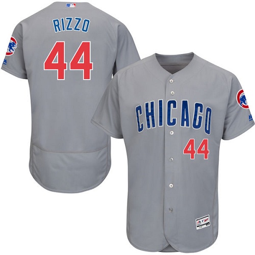 Men's Majestic Chicago Cubs #44 Anthony Rizzo Authentic Grey Road Cool Base MLB Jersey