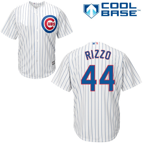 Youth Majestic Chicago Cubs #44 Anthony Rizzo Authentic White Home Cool Base MLB Jersey