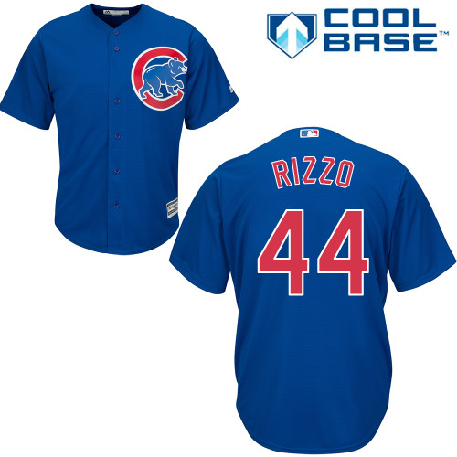 Youth Majestic Chicago Cubs #44 Anthony Rizzo Replica Royal Blue Alternate Cool Base MLB Jersey